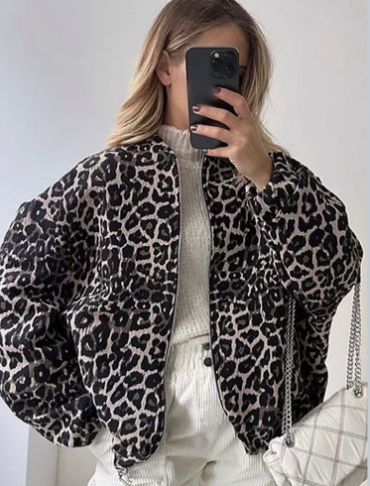 Bella | Leren bomber jas