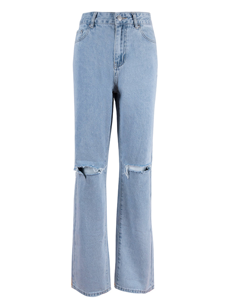 LEONIE - high-waist ripped jeans