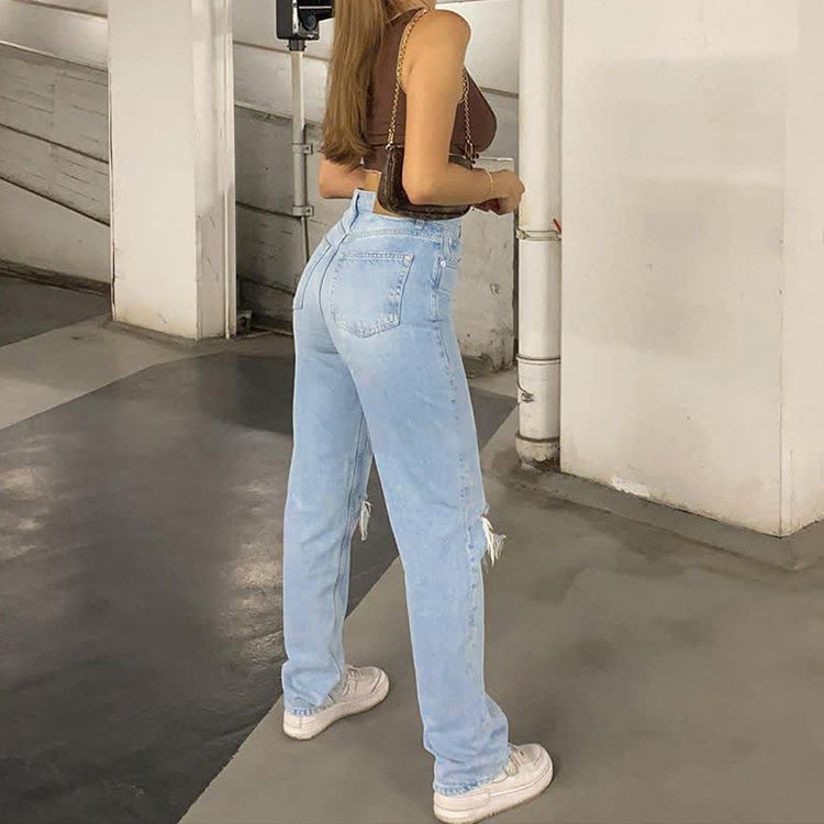 LEONIE - high-waist ripped jeans