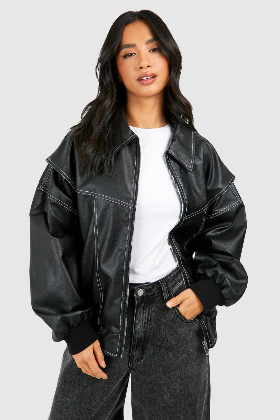 Bella | Leren bomber jas