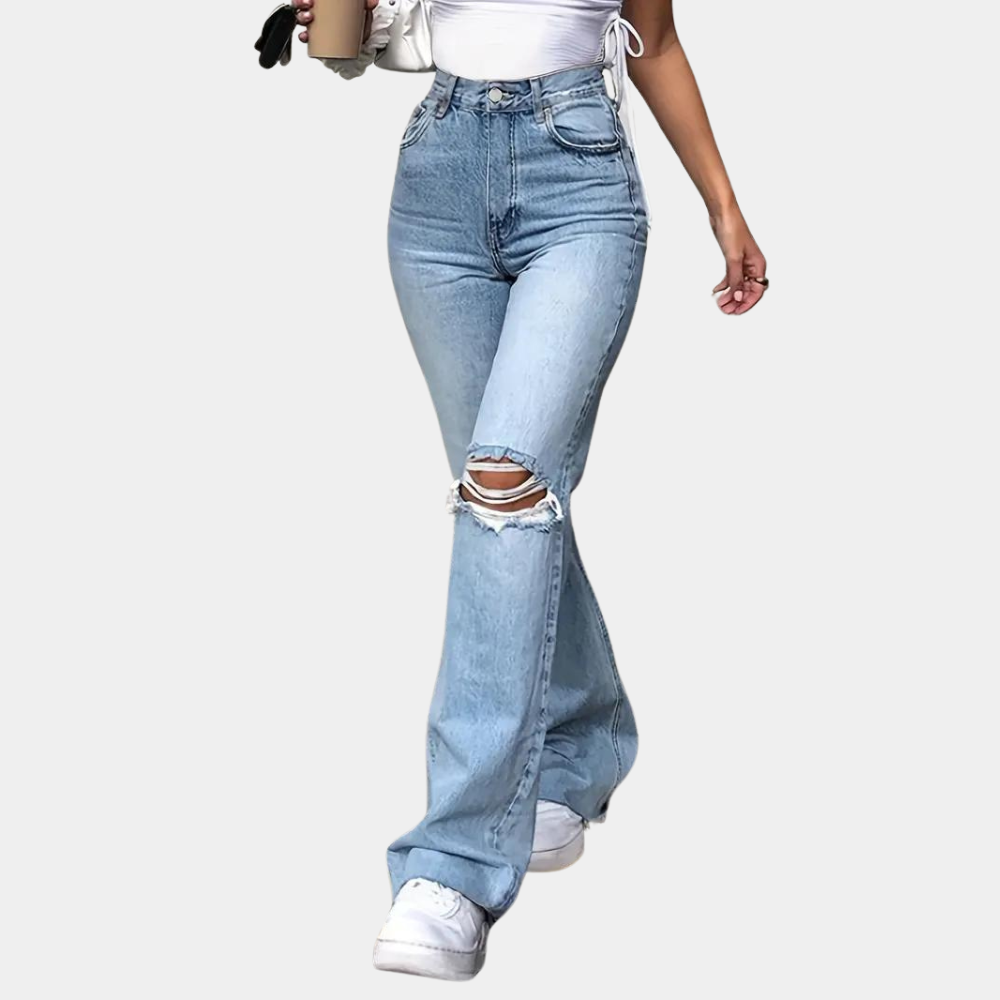 ELIZABETH -  Gescheurde flaired jeans