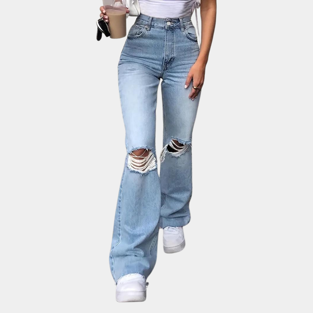 ELIZABETH -  Gescheurde flaired jeans