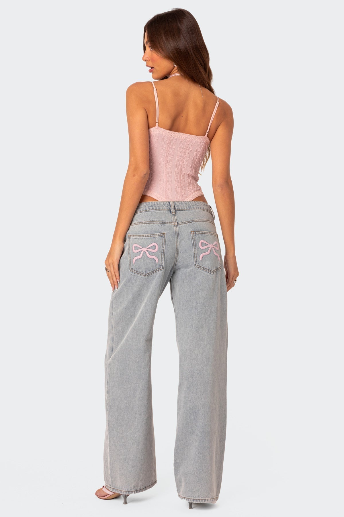 EMMA - Flaired jeans strikjes