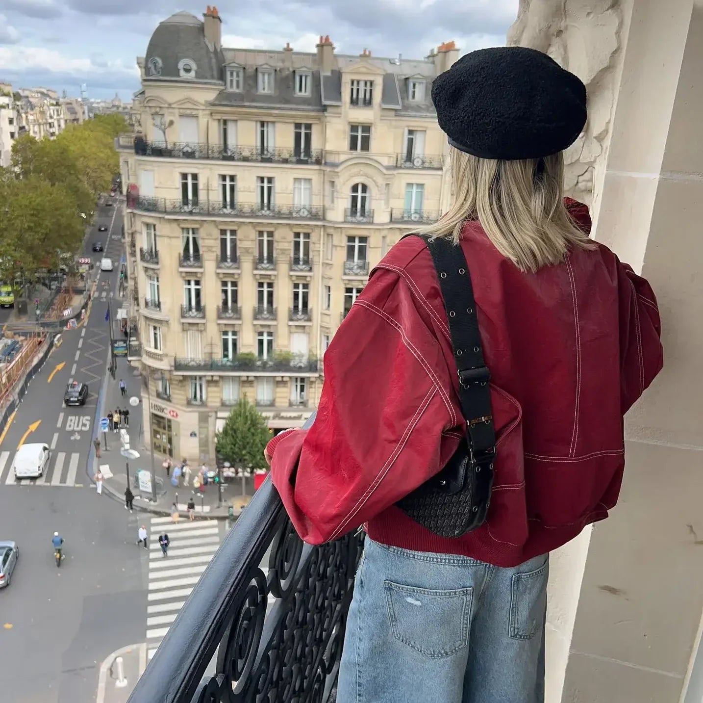 Bella | Leren bomber jas