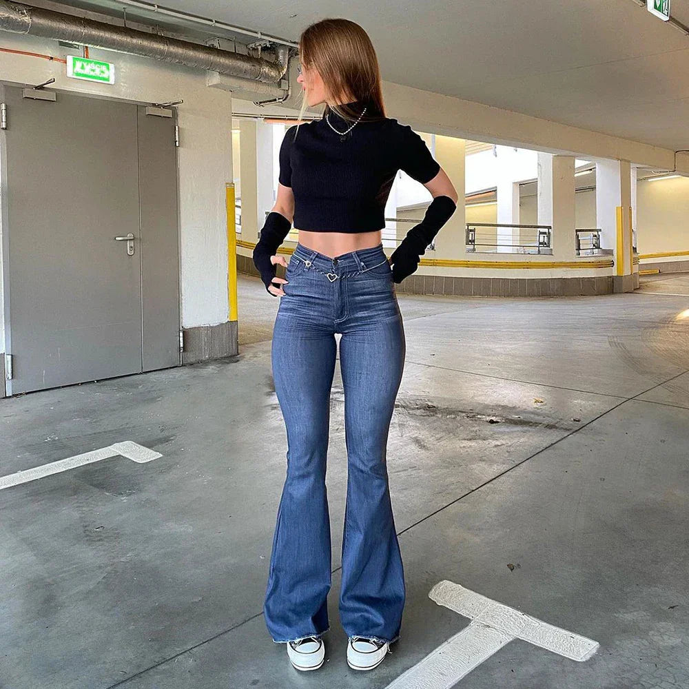 GERARDA - Dames vintage High Waist Stretch Jeans
